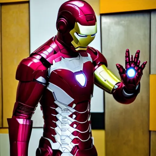 Prompt: rianu keves as iron man