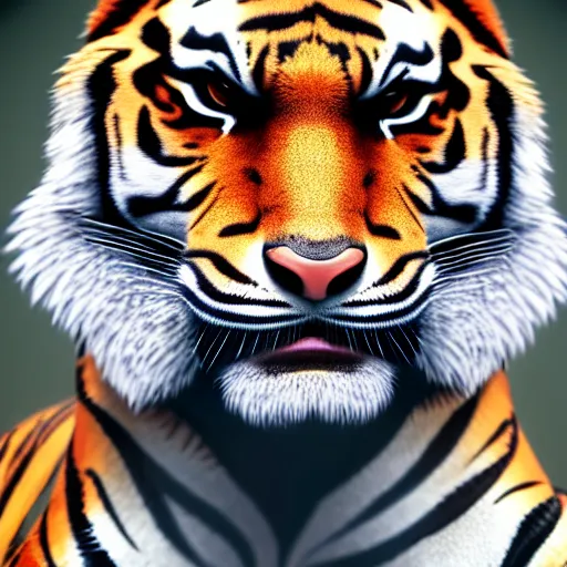 Prompt: portrait of a tiger in a suit, ultra detail, ultra realistic, unreal engine, 8 k