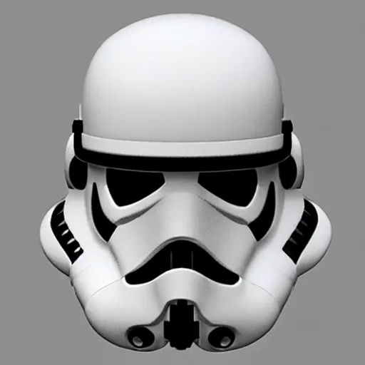 Image similar to a a new stormtrooper helmet. 3 d render.