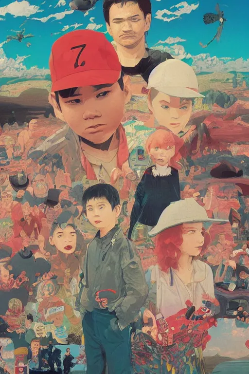 Image similar to Movie poster of Earthbound 2, Highly Detailed, Dramatic, A master piece of storytelling, wide angle, cinematic shot, highly detailed, cinematic lighting, by ilya repin + Hideaki Anno + Sachin Teng, 8k, hd, high resolution print