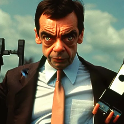 Image similar to A still of Mr Bean as the Terminator in The Terminator