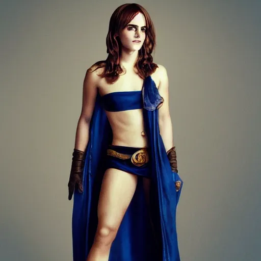 Prompt: A full body portrait of emma watson as Nami from leage of legends