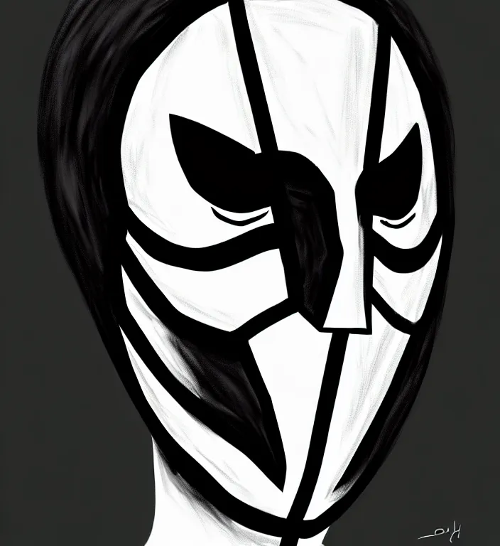 Prompt: white man with black fabric mask, short dark hair, true anatomy!, digital painting, style of lord of the ring!!!