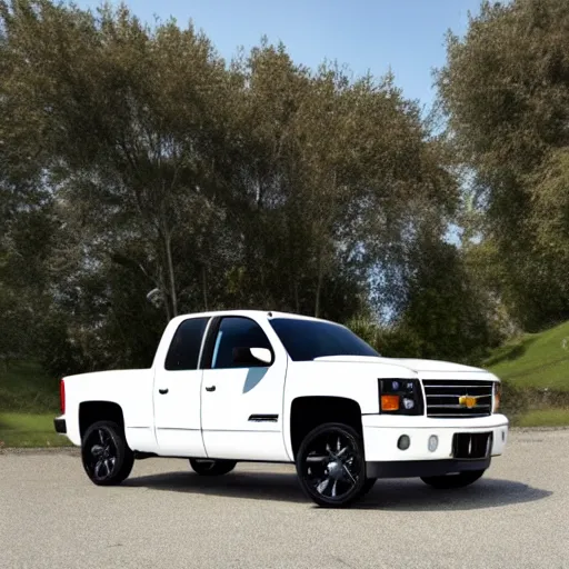 Image similar to goldplated 2006 small white chevy silverado