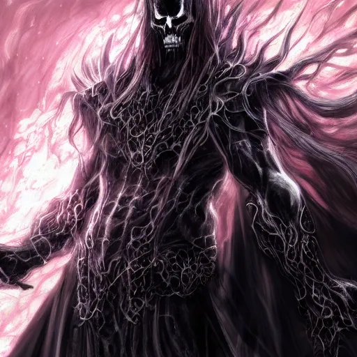 Image similar to a portrait of undeath in dark robes, featured art by Yoshitaka Amano, 4k, detailed, at the end of time