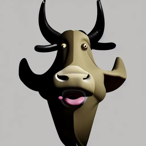 Prompt: illustration of a man turning into a cow, trending on artstation