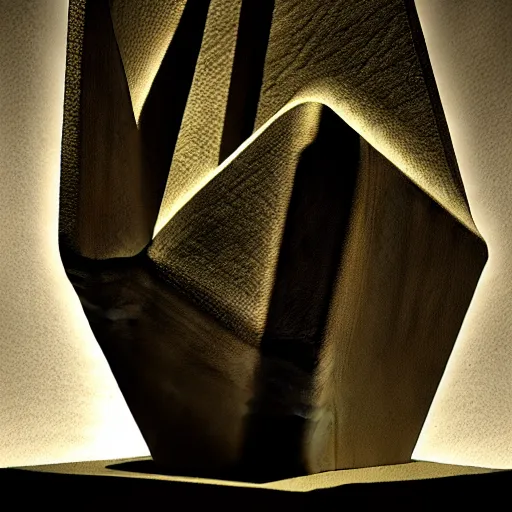 Image similar to rhizomuse, artists impression, cgsociety, abstract sculpture, dramatic intense lighting, deep shadows