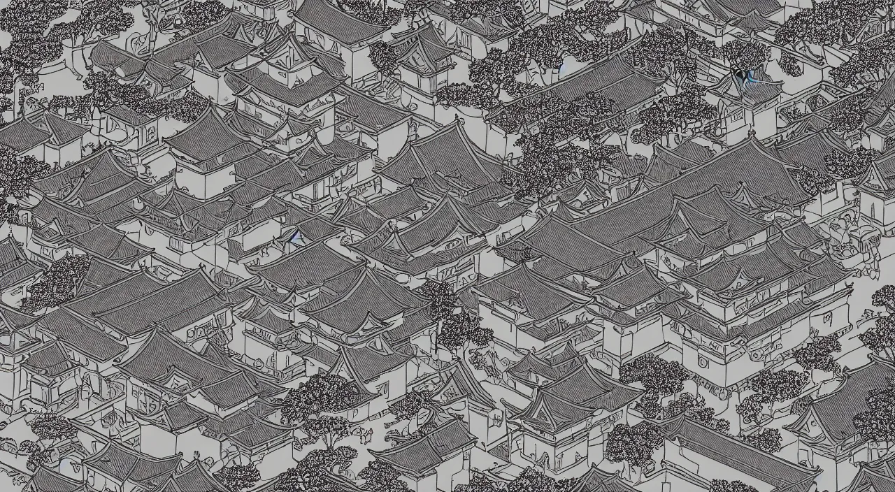 Prompt: a Japanese castle, in the style of digital art