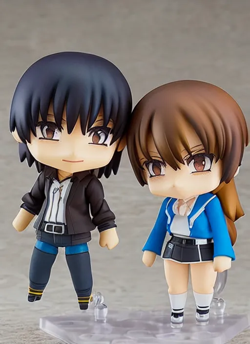 Image similar to an anime nendoroid of rock and marty figurine, detailed product photo