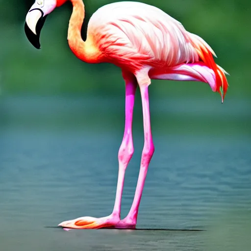 Prompt: a flamingo - cat - hybrid with a beak, animal photography, wildlife photo