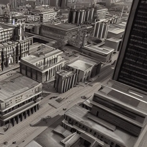 Image similar to antareth city downtown - a photorealisic, cinematic, shadow, responsive, cgi, very details, winner award