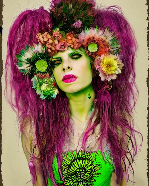 Image similar to portrait of a flowerpunk - g