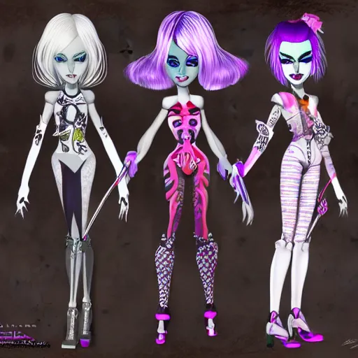 Image similar to saren arterius, saren concept art, monster high, fashion dolls, 4 k