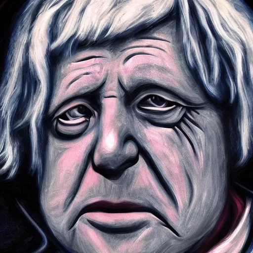 Prompt: Boris Johnson as Emperor Palpatine, dark background