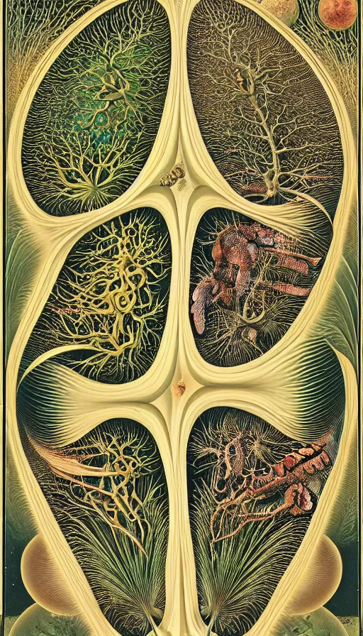 Image similar to the two complementary forces that make up all aspects and phenomena of life, by Ernst Haeckel