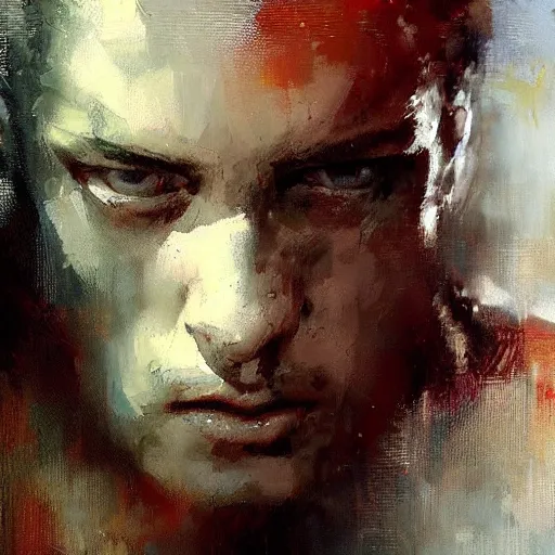 Image similar to face protrait of aqua man,, jeremy mann painting