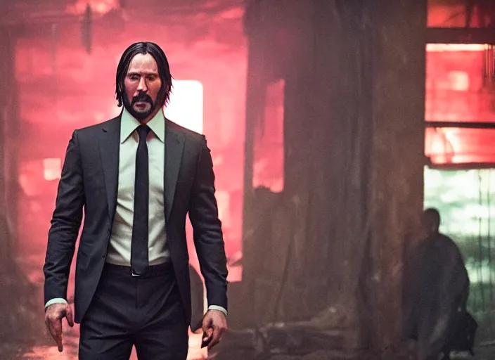 Prompt: a scene from John Wick with Jesus