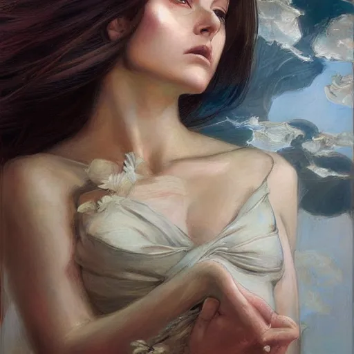 Prompt: a painting in the style of charlie bowater, and in the style of donato giancola, and in the style of john william waterhouse. smooth, sharp focus.