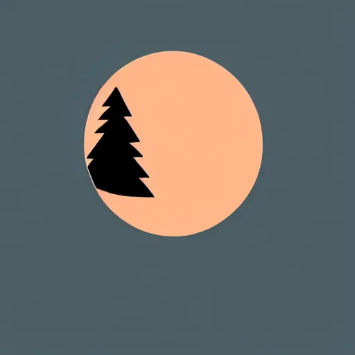 Image similar to very very very stylized minimal vector graphic of bear, hills and sunset!!, white background, all enclosed in a circle, dramatic, professional minimal graphic design cartoon