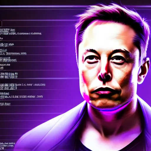 Prompt: elon musk as a hacker in the matrix, modelsociety, radiant skin, huge anime eyes, rtx on, perfect face, directed gaze, intricate, sony a 7 r iv, symmetric balance, polarizing filter, photolab, lightroom, 4 k, dolby vision, photography award