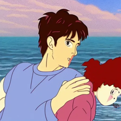 Image similar to still from ponyo of tom cruise