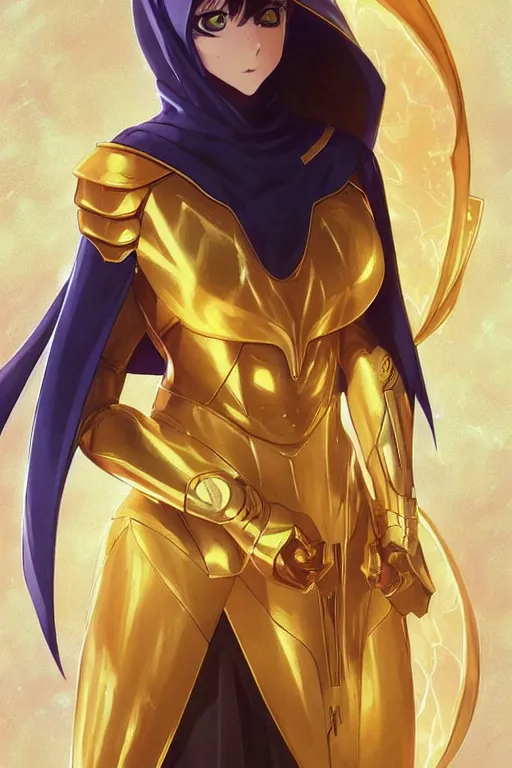 Image similar to anime key visual of a beautiful young female doctor fate!! intricate, cape, glowing, powers, dc comics, cinematic, stunning, highly detailed, digital painting, artstation, smooth, hard focus, illustration, art by artgerm and greg rutkowski and alphonse mucha