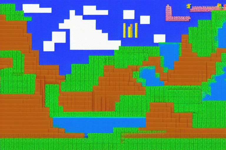 Prompt: pixel art landscape of a beautiful landscape, pixel art