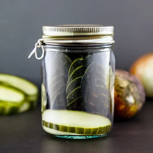 Prompt: A digital jar of pickles, cosmic