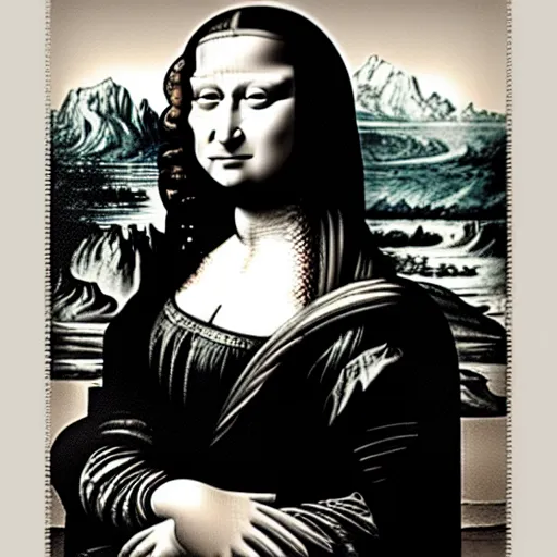 Prompt: monalisa in the style of jeffrey smith, in the style of jeffrey smith, in the style of jeffrey smith, in the style of jeffrey smith