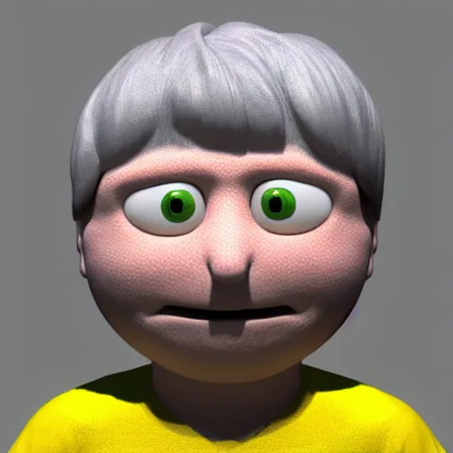 Prompt: 3 d model of ralph wiggum head