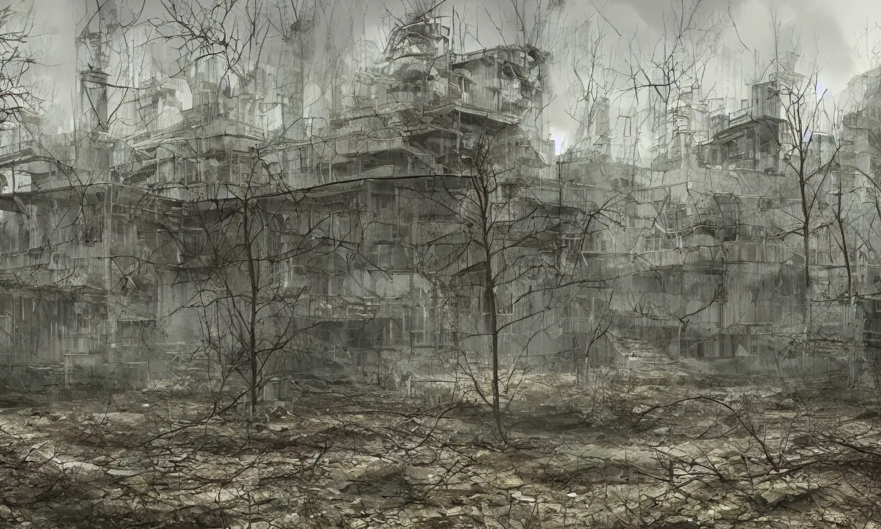 Image similar to Chernobyl deserted, highly detailed, digital painting, artstation, concept art, smooth, sharp focus, illustration,
