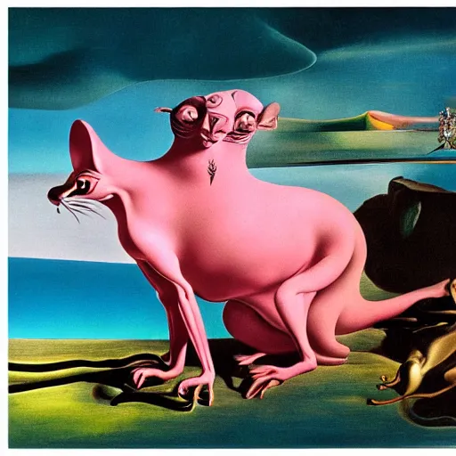 Image similar to The Pink Panther by Salvador Dalí