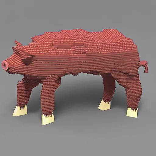 Image similar to Napoleon animal farm pig lego 3d model