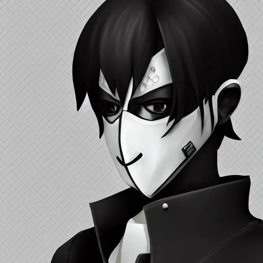 Prompt: detailed guy with mask made in persona style highly detailed high quality, 8k, smooth, art, art, detailed face,