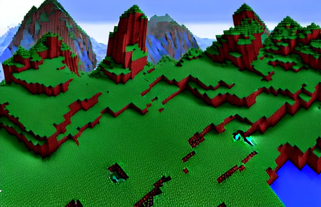 Prompt: realistic mountain in minecraft, hd, rtx enabled, shaders on