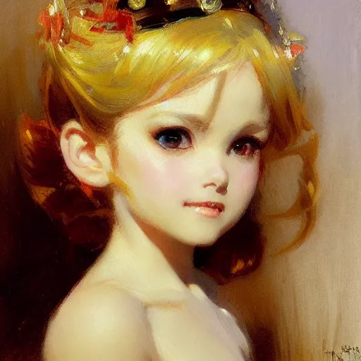 Prompt: portrait of chibi art girl, anime, painting by gaston bussiere, craig mullins, j. c. leyendecker