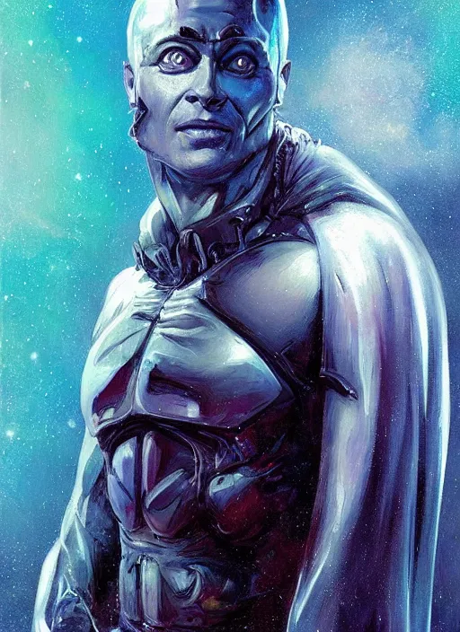 Prompt: Portrait of Brad Pitt as Mr Freeze from Batman movie, digital art by Eugene de Blaas and Ross Tran, vibrant color scheme, highly detailed, in the style of romanticism, cinematic, artstation, Greg rutkowski