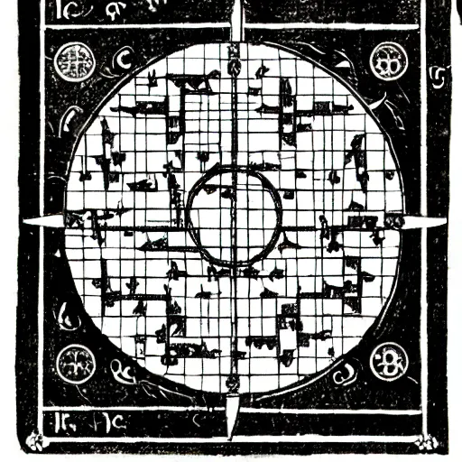 Prompt: demonic circuit diagram in a medieval goetic manual
