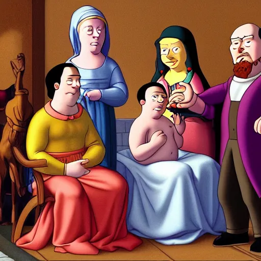 Image similar to family guy renaissance painting