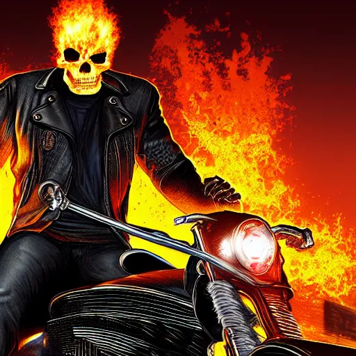 Image similar to ghost rider 4K detail Digital art