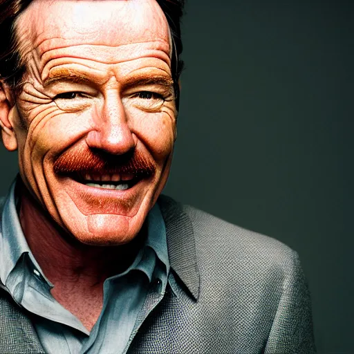 Image similar to closeup portrait of happy bryan cranston with mouth full of cranberies, food photography, natural light, sharp, detailed face, magazine, press, photo, steve mccurry, david lazar, canon, nikon, focus