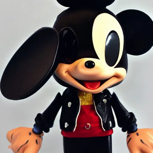 Prompt: michael jackson, michael jackson, michael jackson, michael jackson, michael jackson, ( cosplay mickey mouse ears ), nendroid, butcher billy style