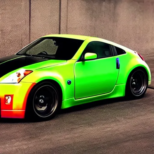 Image similar to a neon glowing nissan 3 5 0 z