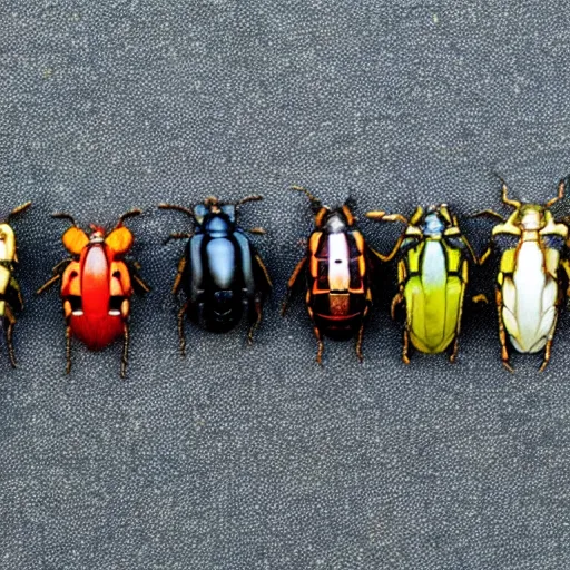 Image similar to a display of different kinds of beetles
