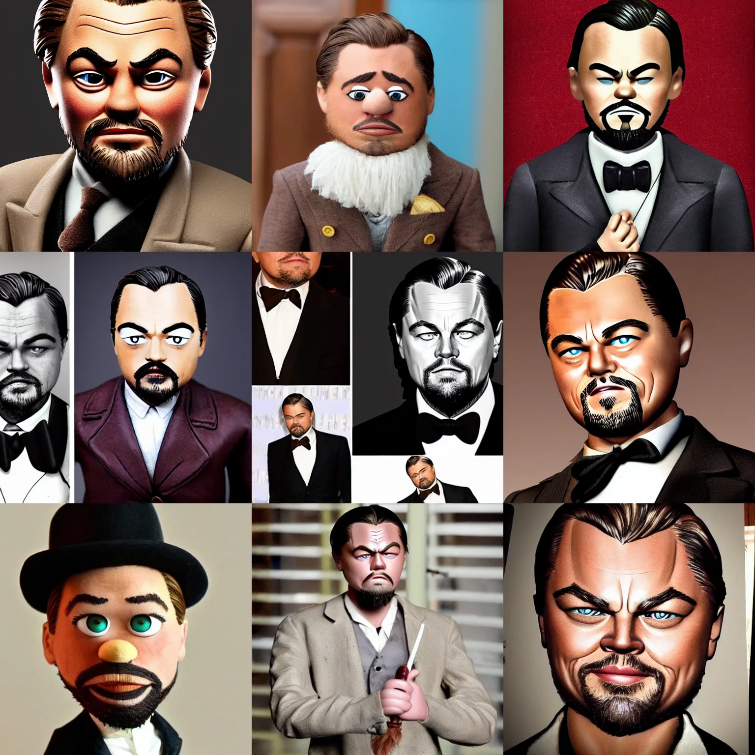 Prompt: leonardo dicaprio from django unchained as a realistic muppet