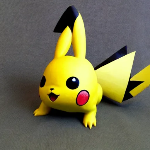 Image similar to Pikachu Sculpture made out of Papyrus