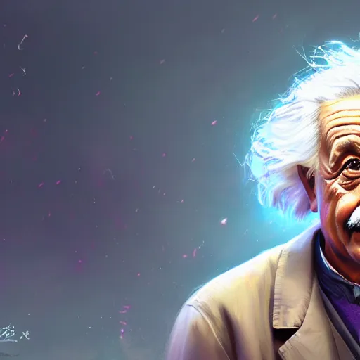 Image similar to albert einstein, made by stanley artgerm lau, wlop, rossdraws, artstation, cgsociety, concept art, cgsociety, octane render, trending on artstation, artstationhd, artstationhq, unreal engine, 4 k, 8 k