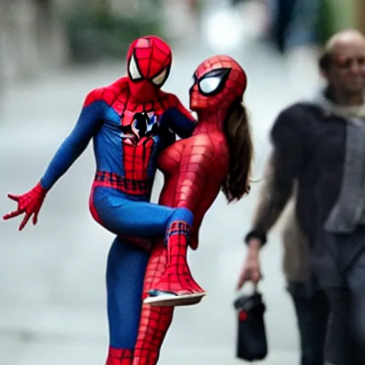 Prompt: spiderman is angelina jolie