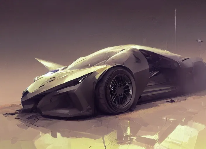 Prompt: sport car for the year 2 0 3 2, style by simon bisley, ismail inceoglu, wadim kashin, filip hodas, benedick bana, and andrew atroshenko.