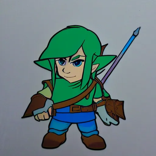 Prompt: sticker of link from breath of the wild